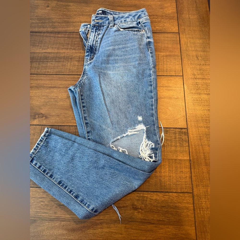 Wax Jean Women's Blue Distressed Jeans